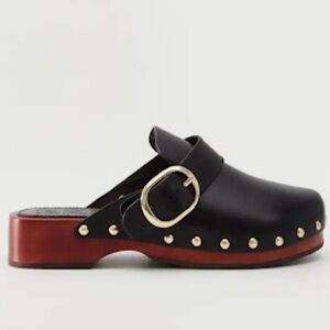 Studded leather clog
